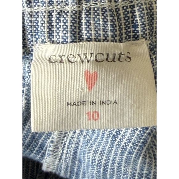 J.Crew Crewcuts Girls 10 100% Linen Pants Blue Drawstring EUC - Picture 4 of 6